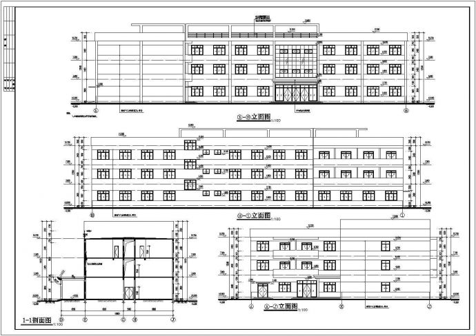 某工厂三层框架结构综合办公楼建筑设计方案图_图1