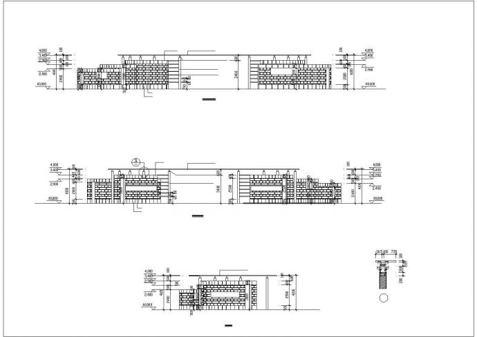 某学校大门建筑cad施工设计平面图纸_图1
