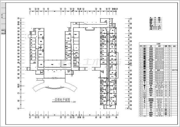 某地区医院综合楼电气布线CAD图-图一
