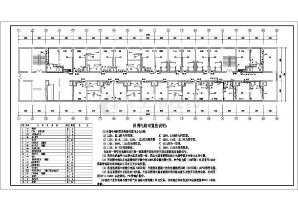 某地区宾馆10、11楼客房改造电CAD图-图一