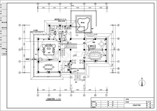 某地区三星宾馆会所电气设计CAD图-图一