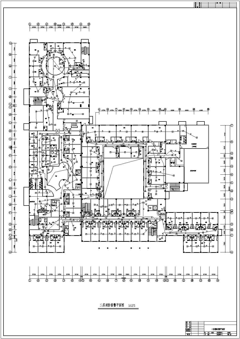 某地区机场酒店消防自动报警设计CAD图