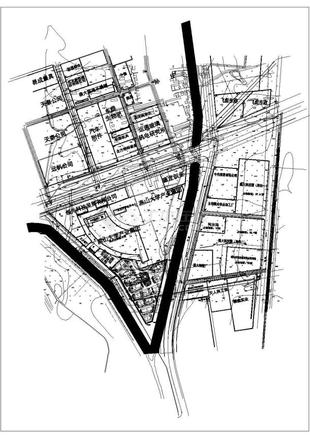 某大学校园建筑cad平面施工规划图纸-图一