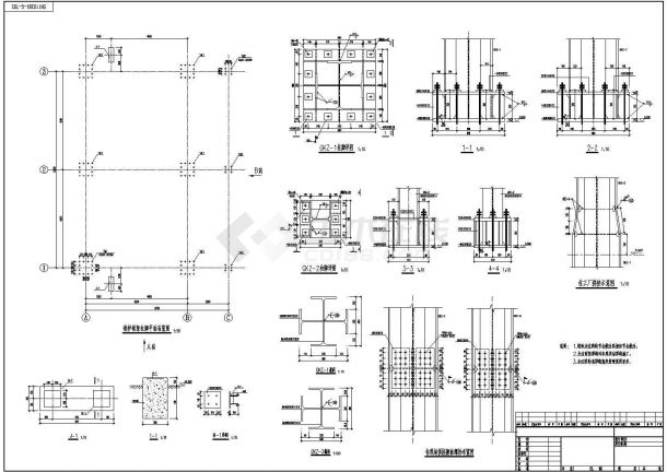 张家港100t电炉余热回收工程锅炉钢框架结构施工图-图一