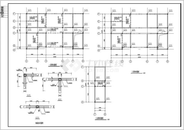 某地三层砖混结构办公楼结构设计施工图-图二
