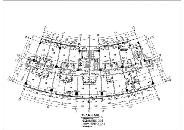 娱乐城大厦平立剖建筑设计CAD施工图-图一