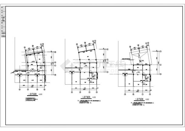 六层综合楼建筑设计CAD施工图纸-图一
