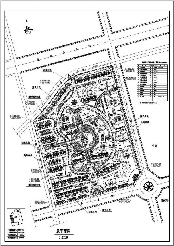 某地公务员住宅小区规划设计总平面图-图一