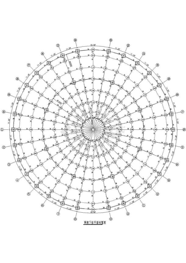 网架檩条平面设计施工CAD方案布置图-图一