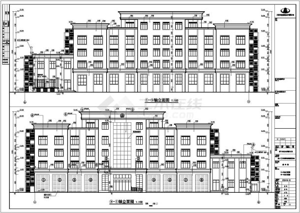 某地五层框架结构消防站办公楼建筑施工图-图一