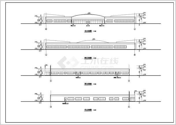 某地区飞机场建筑设计施工cad图-图一