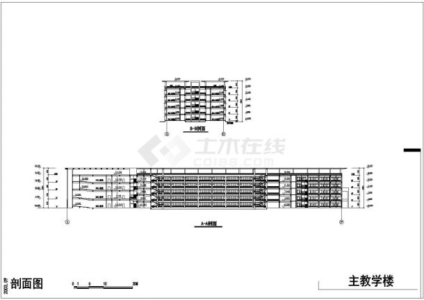 某学校建筑单体建筑cad设计图纸-图二