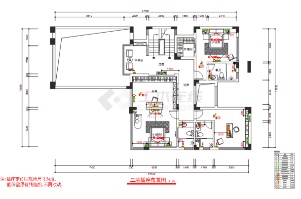 某地欧式小型别墅精装修设计施工CAD图纸-图二