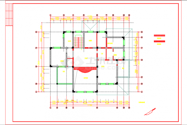 某地独立整套欧式别墅设计装修CAD图-图二