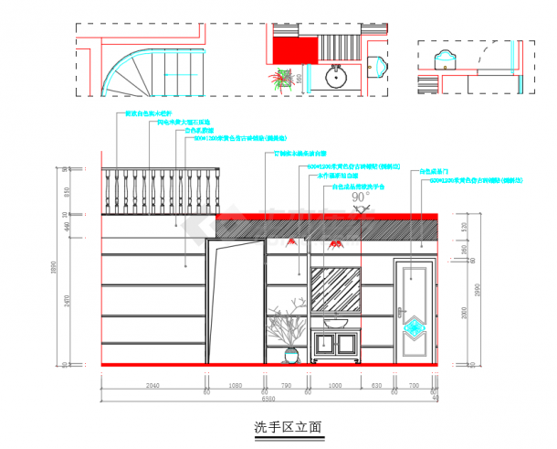 某精致独立式别墅装修设计施工CAD图-图二