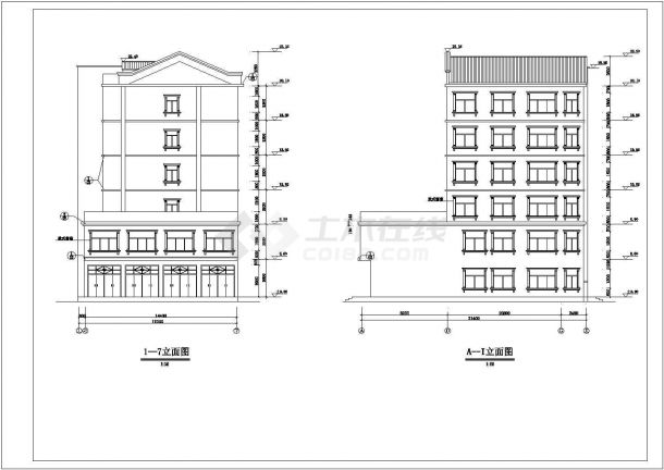 某地区六层框架结构住宅楼建筑设计方案图-图一