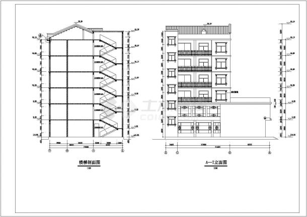 某地区六层框架结构住宅楼建筑设计方案图-图二