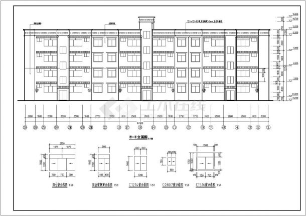 某地4层砖混结构住宅楼建筑设计施工图-图一