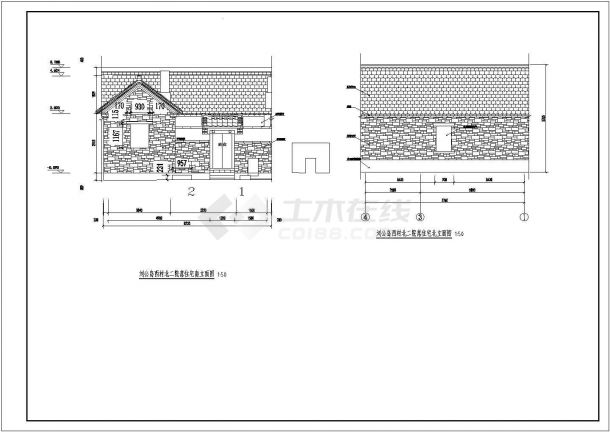 刘公岛西村单层砖混结构院落建筑设计方案图-图二