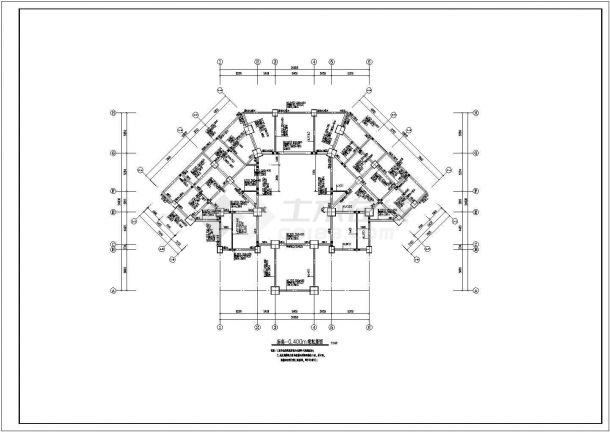 某地3层钢框架结构会所结构施工图-图二