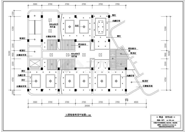 某地区宾馆客房改造装修电气CAD图-图二