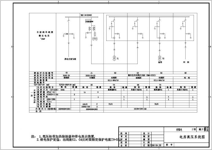 某地区10KV有载调变配电工程设计cad施工图_图1