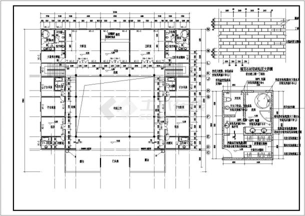 仿古四合院建筑设计方案CAD施工图-图二