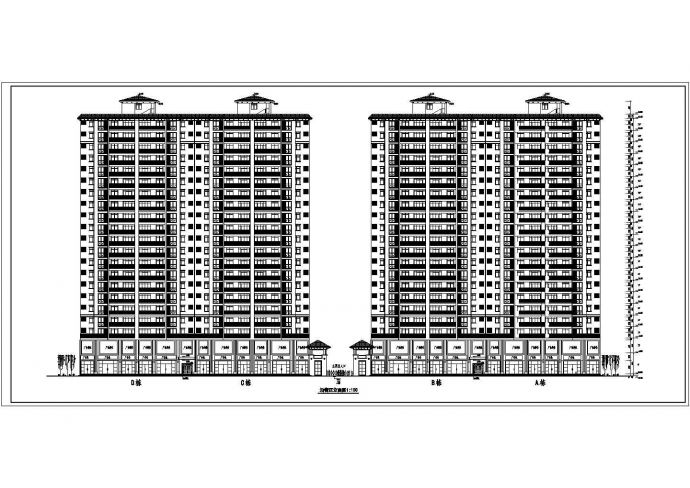 广东省某21层商住楼建筑设计方案图_图1