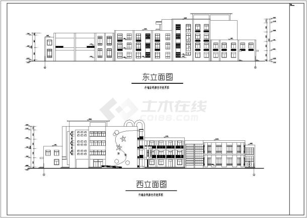 某地区四层框架结构幼儿园建筑设计施工图-图二