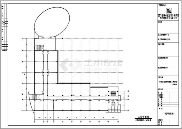 某城市五层实验楼CAD平立面建筑图-图二