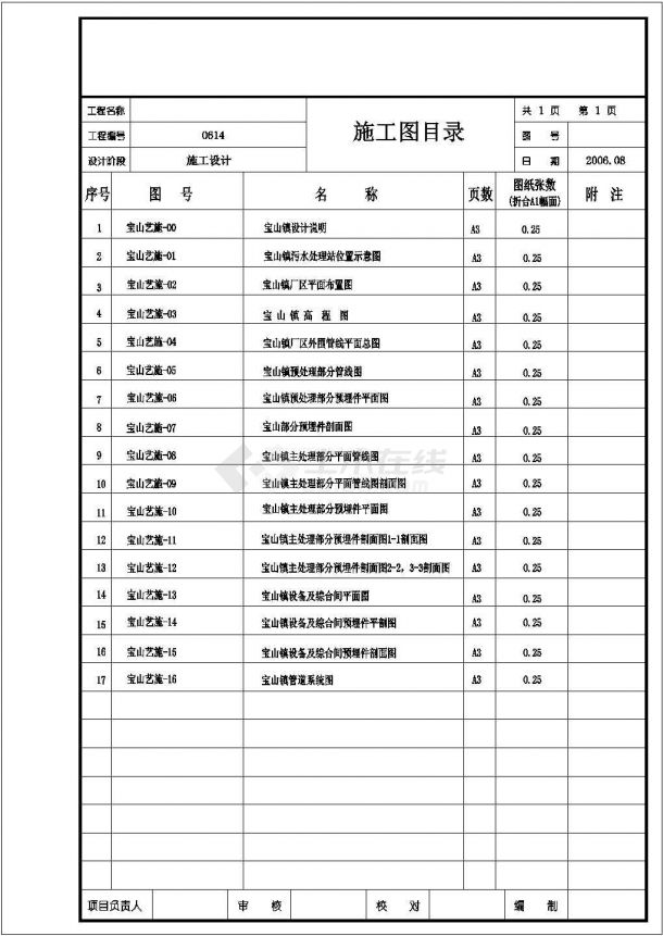 300m3/d生活污水MBR处理至景观用水工程工艺设计图纸-图一