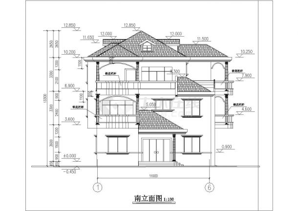 某地框架结构小型别墅建筑方案设计图-图二