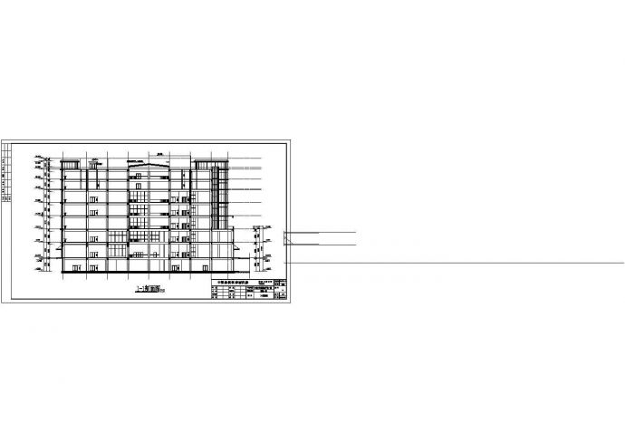 某七层框架结构火车站综合楼建筑设计方案图纸_图1