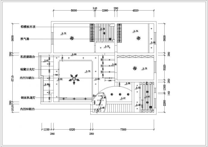 室内详细装修cad平面施工设计图纸_图1