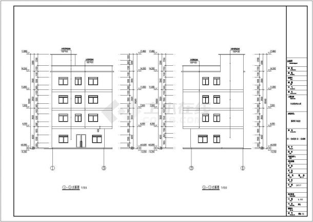 某地4层混凝土框架结构计生服务所大楼建筑施工图-图一