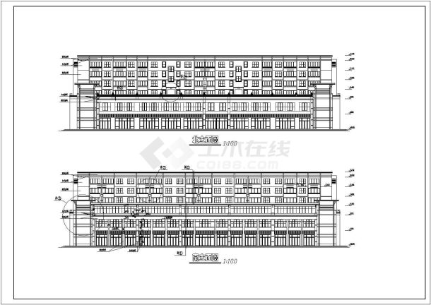 某地区大型6层商住综合楼建筑施工图-图一