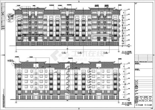 苏南某地5+1层框架结构住宅楼建筑设计施工图-图一