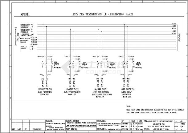 132/15KV变压器控制与保护电路图（全英文版）-图二