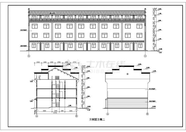 安徽省四层框架结构安置房建筑设计方案图-图二