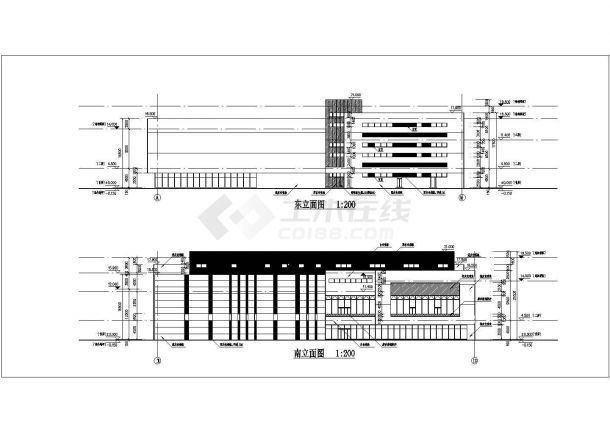 某地三层文化体育馆建筑设计方案图-图一