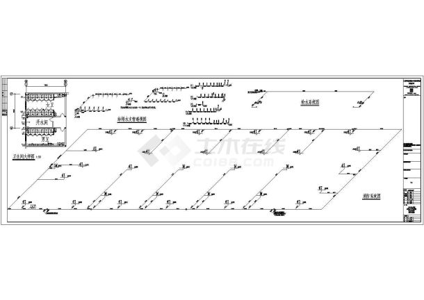 安东园长江厂房给排水施工设计CAD方案图-图一