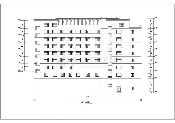 浙江某地框架结构6层办公楼建筑设计施工图-图二