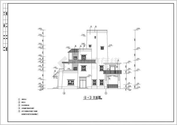 汶川某3层框架综合楼建筑设计方案图-图二