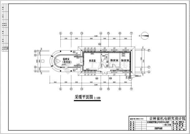 某单位一层砖混结构门房给排水采暖设计图-图一