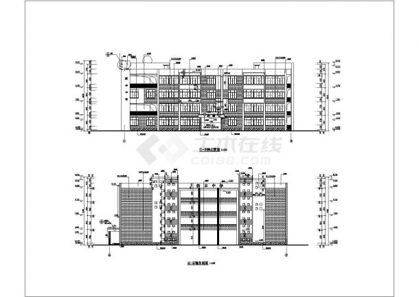 四川某地中学四层框架结构综合楼建筑施工图-图一