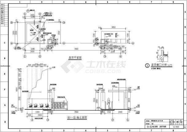 肇庆某企业地轨式电动大门建筑施工图-图二