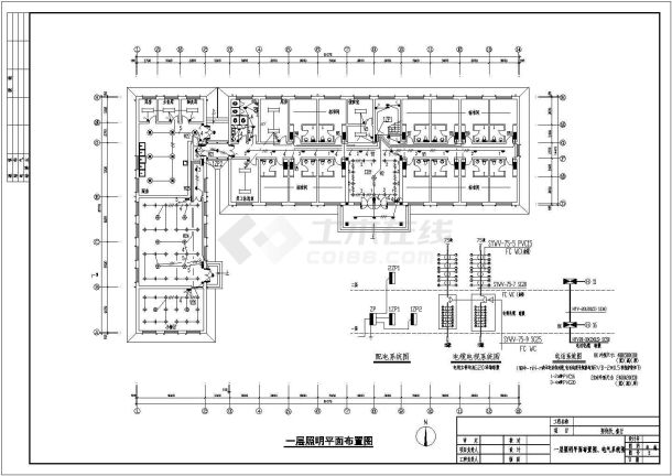 某地区招待所餐厅照明平面CAD图-图二