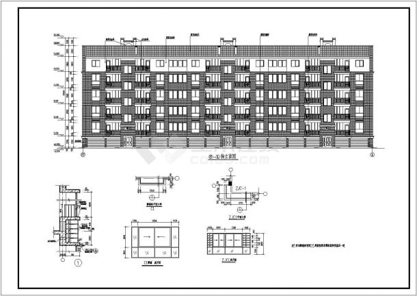 某地六层板式框架结构住宅建筑施工图-图二