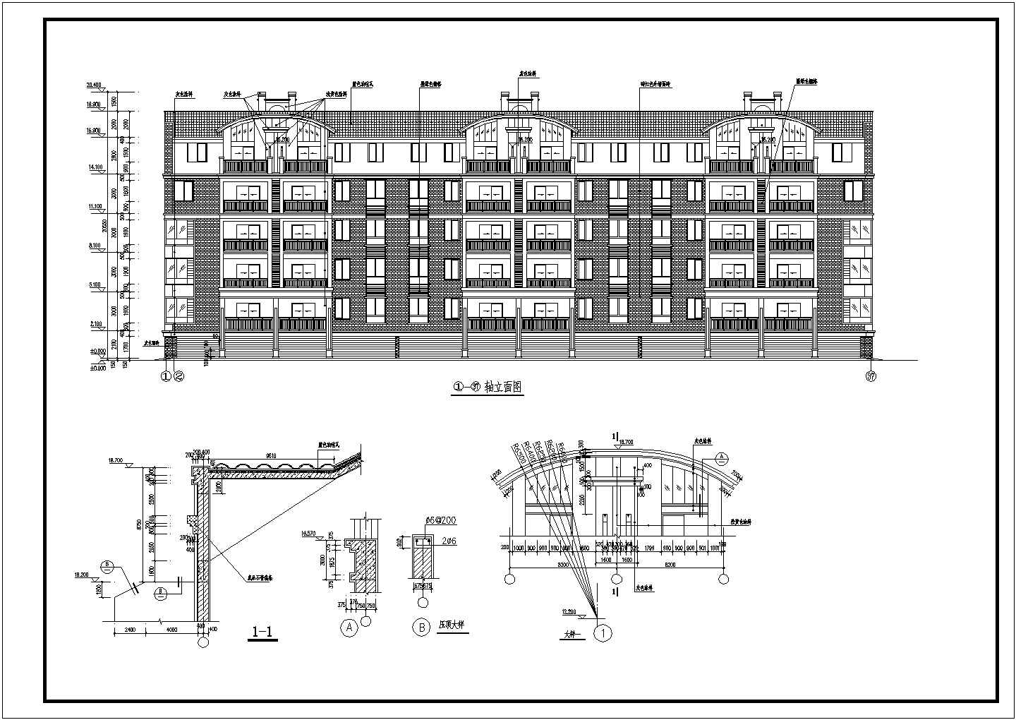 某地六层板式框架结构住宅建筑施工图