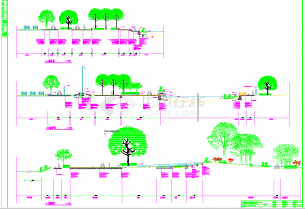 某地区南边新区公园园林设计施工图-图二